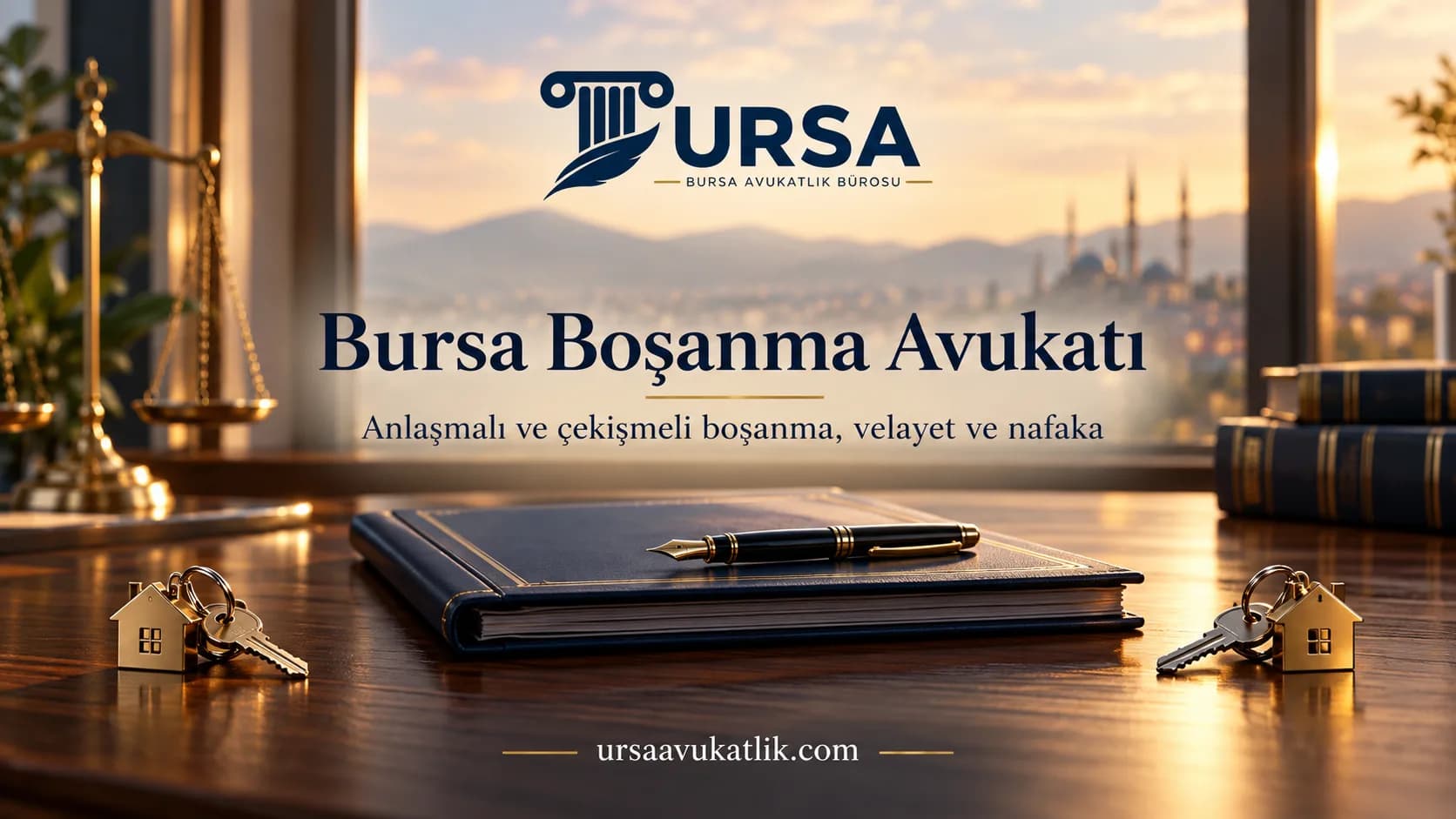 Ayrı duran iki anahtar takımı ve dosya ile Bursa'da boşanma sürecini simgeleyen kapak görseli