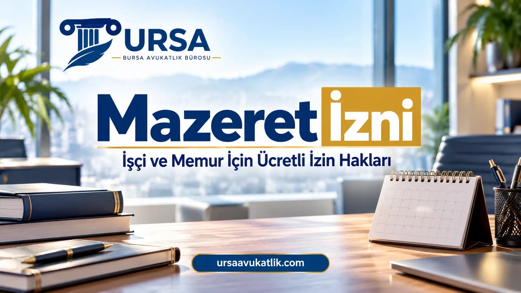 İşçi ve memur için ücretli mazeret izni hakları, ofis masasında takvim ve defter