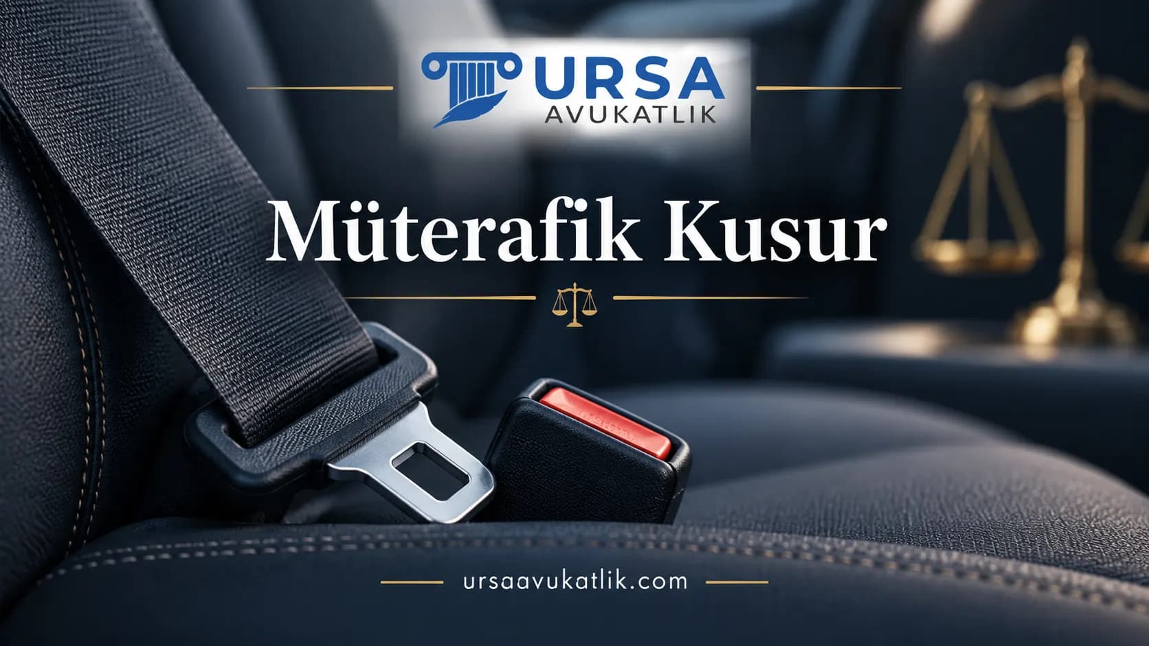Zarar görenin kendi kusurunu simgeleyen takılmamış emniyet kemeri ile müterafik kusur kapak görseli
