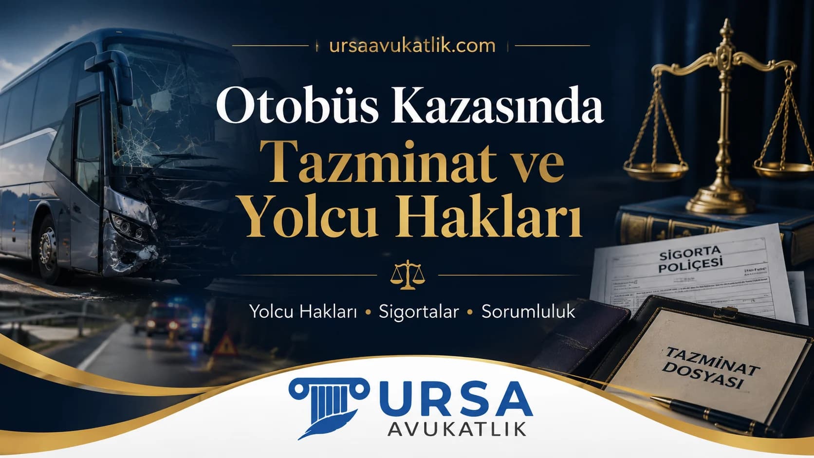 Otobüs kazasında tazminat ve yolcu hakları konulu kapak görseli