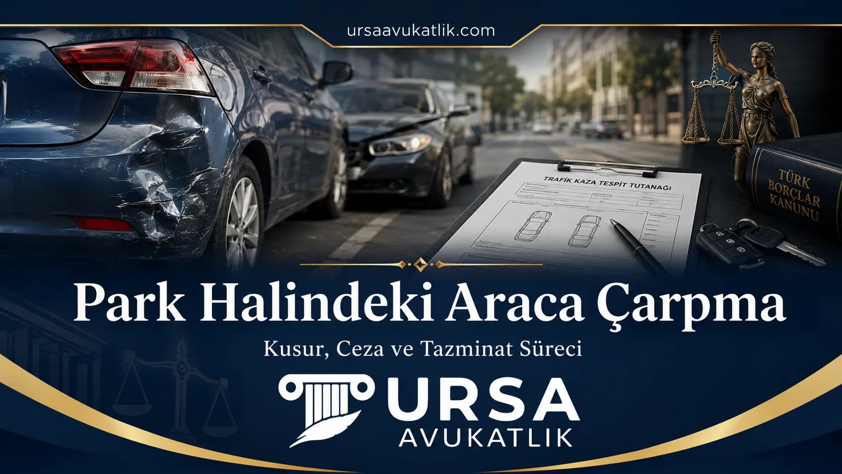Park halindeki araca çarpma konulu kapak görseli