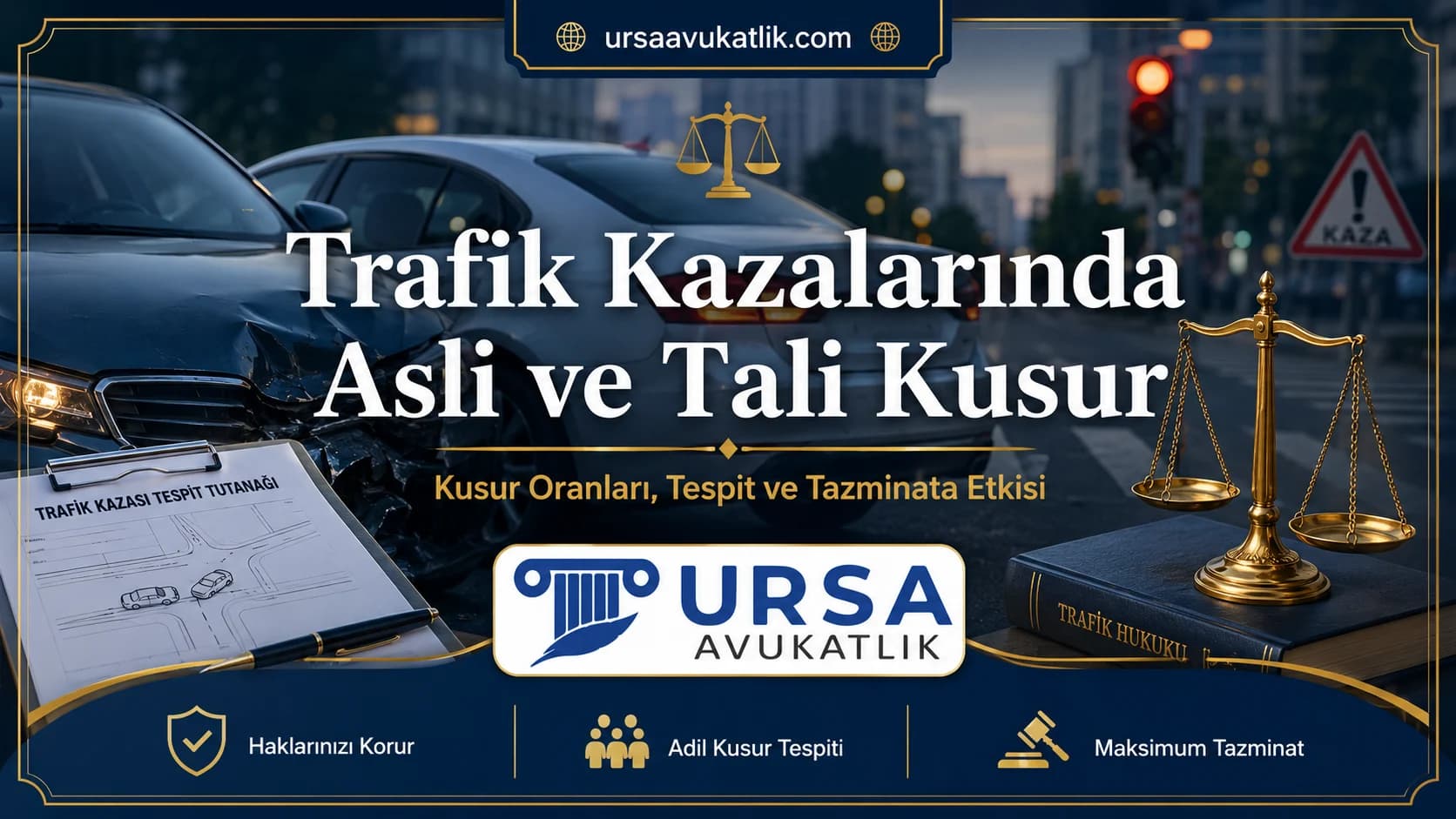 Trafik kazalarında asli ve tali kusur konulu kapak görseli