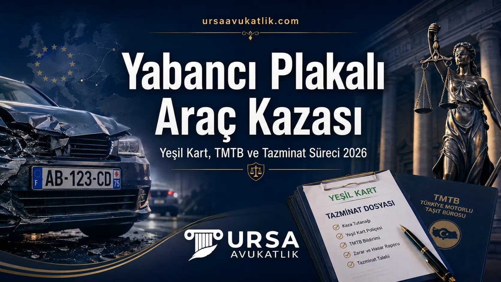 Yabancı plakalı araç kazası konulu kapak görseli