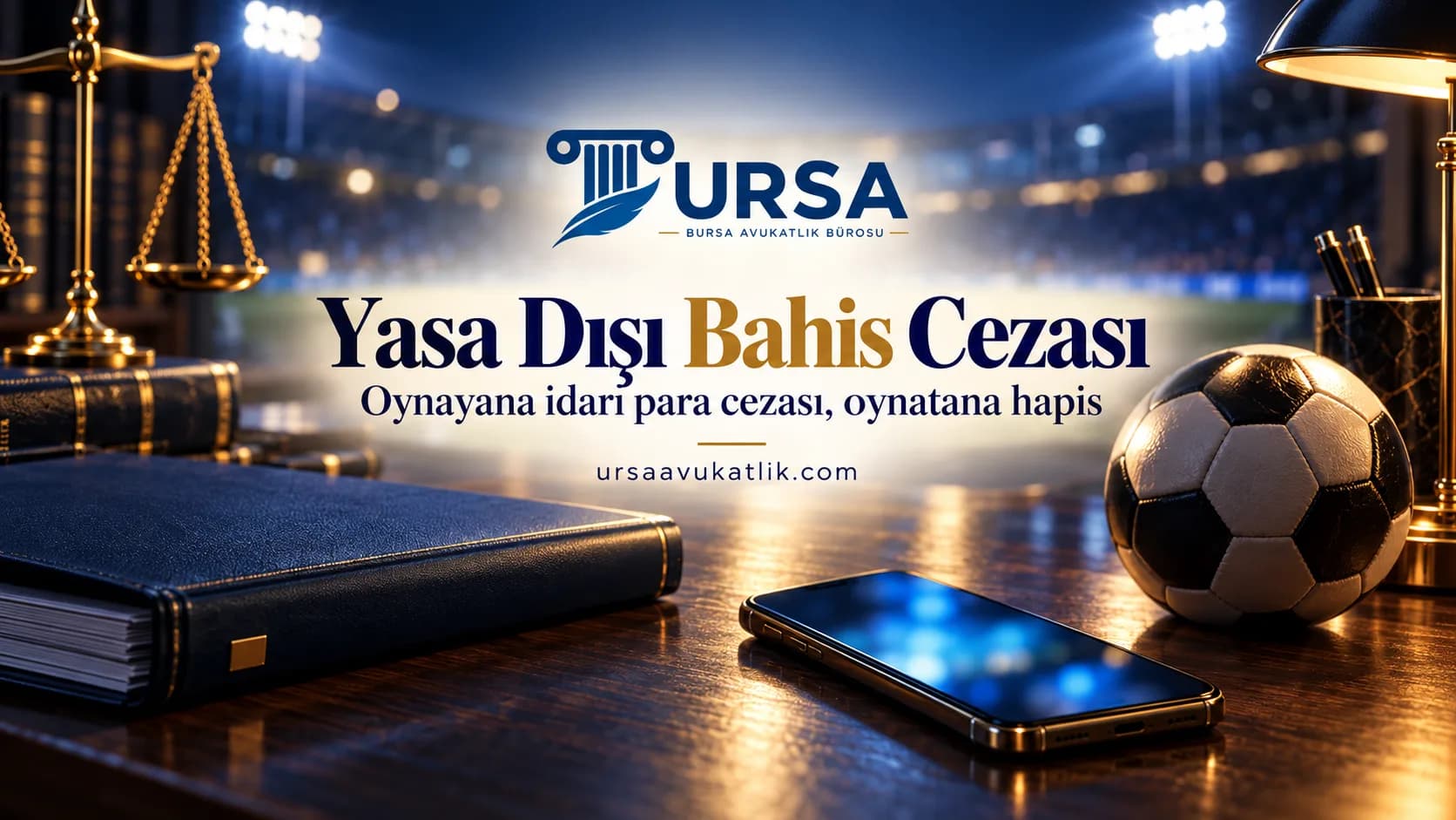 Telefon ve futbol topu ile yasa dışı bahiste oynayana ve oynatana uygulanan yaptırımları simgeleyen kapak görseli