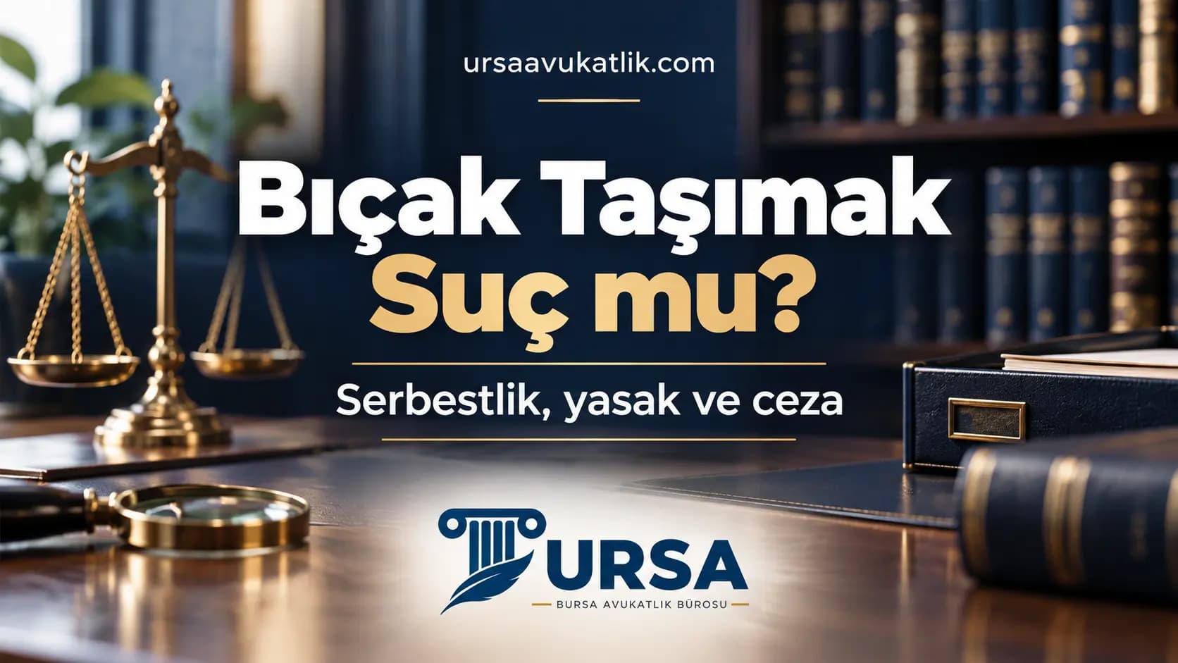Bıçak taşımanın suç olup olmadığını, yasakları ve cezayı anlatan hukuk bürosu masası