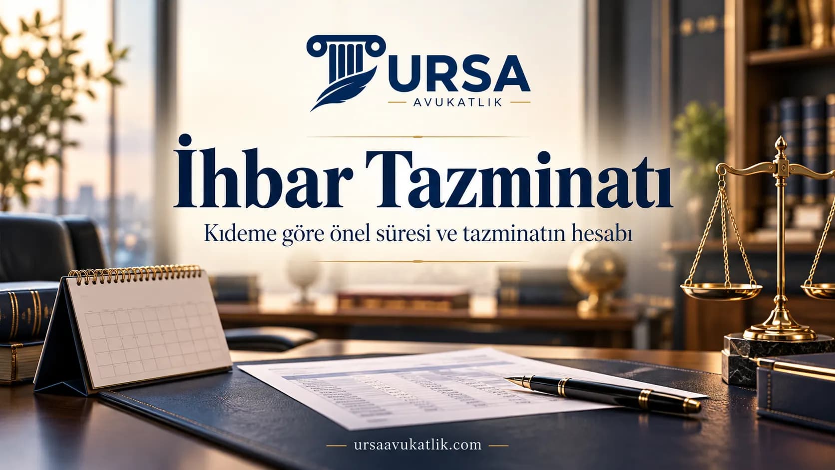 Takvim ve bordro çıktısıyla ihbar önelini ve tazminat hesabını simgeleyen kapak görseli