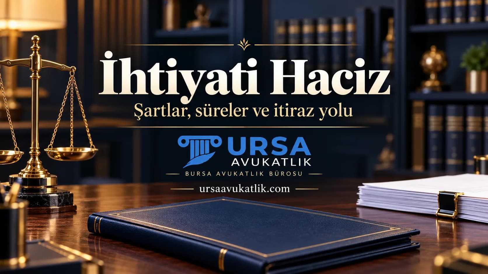 İhtiyati haczin şartlarını, sürelerini ve itiraz yolunu anlatan adalet terazisi ve hukuk kitapları