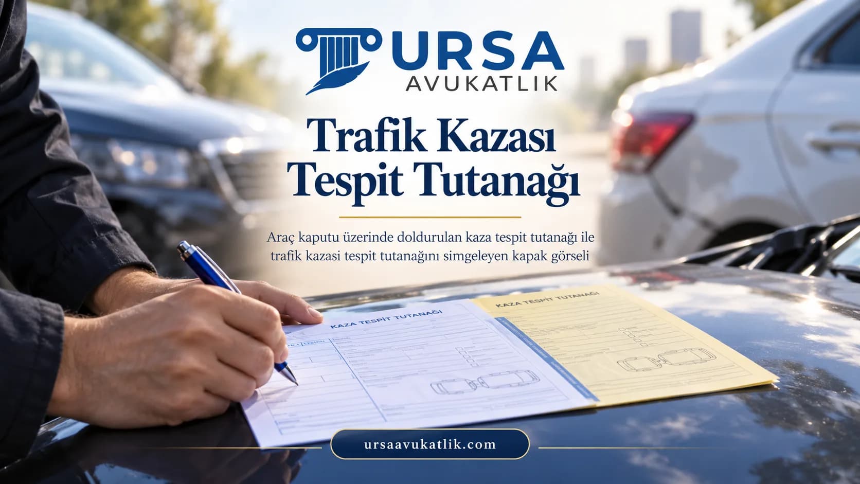Trafik Kazası Tespit Tutanağı konusunu simgeleyen kapak görseli