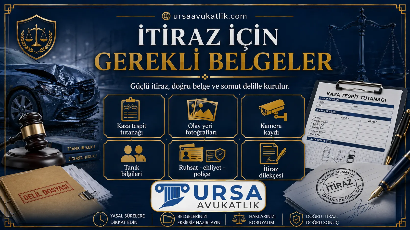 İtiraz başvurusunda sunulması gereken belgeleri gösteren şema