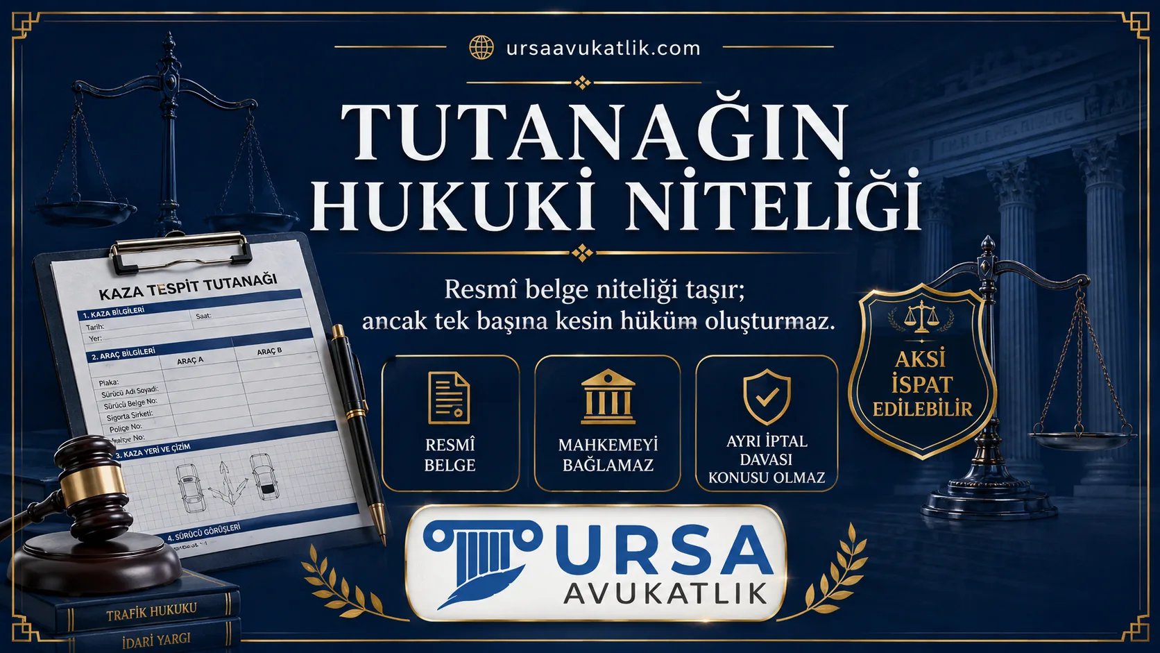 Kaza tespit tutanağının hukuki niteliğini gösteren şema