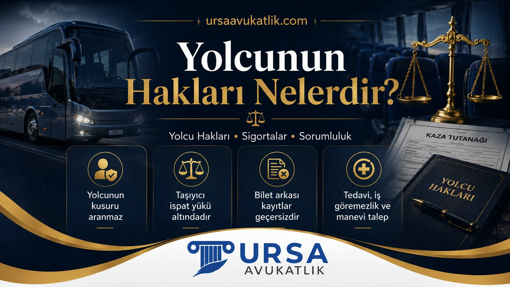 Otobüs kazasında yolcunun haklarını gösteren şema