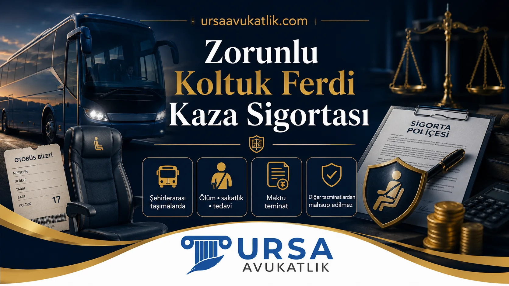 Zorunlu koltuk ferdi kaza sigortasının kapsamını gösteren şema
