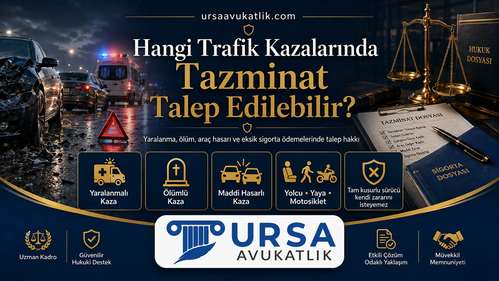 Hangi kazalarda tazminat talep edilebileceğini gösteren şema