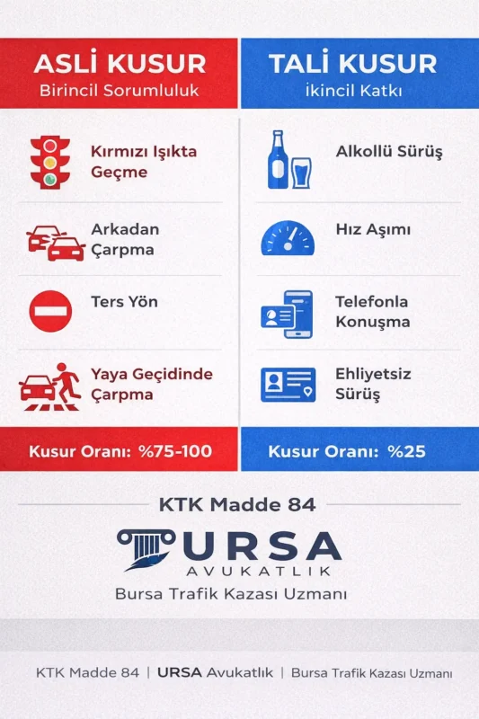 Asli Kusur ve Tali Kusur İnfo Grafik
